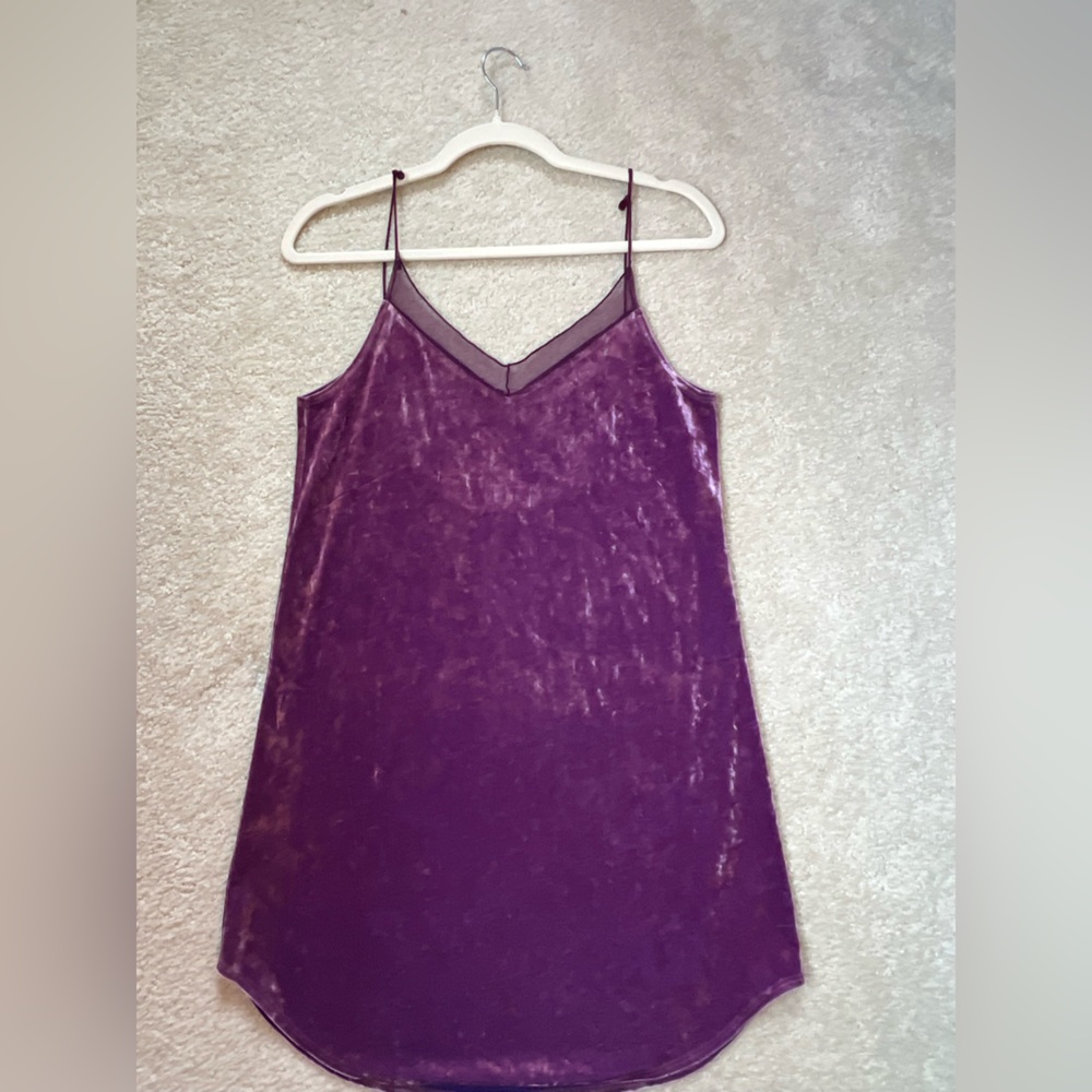 Free People Lilac Velvet Mini Dress, O/S
